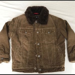 Gap brown corduroy “teddy bear” lined boys jacket